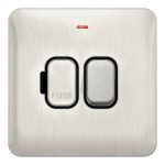 Schneider electric Lisse - Switched FCU - LED Indicator - 13A DP Stainless Steel with Black Interior GGBL5011BSS