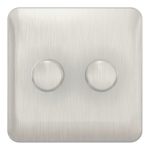 SCHNEIDER GGBL6022LSSS-Lisse - Universal Dimmer - 2 gang 2 way LED - 100W/VA Stainless Steel