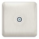 SCHNEIDER GGBL7030WSSS-Lisse - Satellite Socket F Type - 1 gang Stainless Steel with White Interior