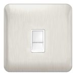 SCHNEIDER GGBL7051WSSS-Lisse - Telephone - 1 gang RJ12 Stainless Steel with White Interior