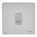 SCHNEIDER GU1412WPN-Switch, Ultimate Screwless flat plate, 16AX, 2-way, white & pearl nickel