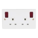 Schneider electric Ultimate Slimline - switched socket - 2P - 2 gangs - white GU3034