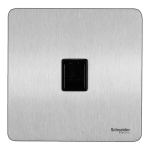 SCHNEIDER GU7471BSS-Data socket, Ultimate, Screwless Flat plate, RJ45, CAT 5e, black & staintless steel