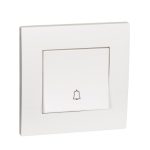 SCHNEIDER KB31BPB WE - 10A 250V Bell Press Switch with Bell Icon