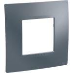 SCHNEIDER MGU66.002.97BS-Unica Top - cover frame - 1 gang - metal grey/aluminium