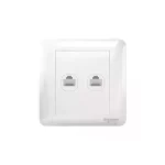 A3G32RJ5E_WE-Affle Plus - 2 Gang Telephone Socket, White