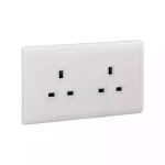 SCHNEIDER E82T426_WE-Pieno 13A 250V 2 Gang Socket White