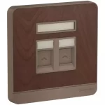 Schneider AvatarOn - E8332RJS_WD - wallplate for 2 keystone RJ45, Wood