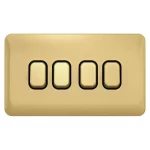 SCHNEIDER GGBL1042BSB electric Lisse Plate Switch 4 gang 2 way 10AX Satin Brass with Black Interior