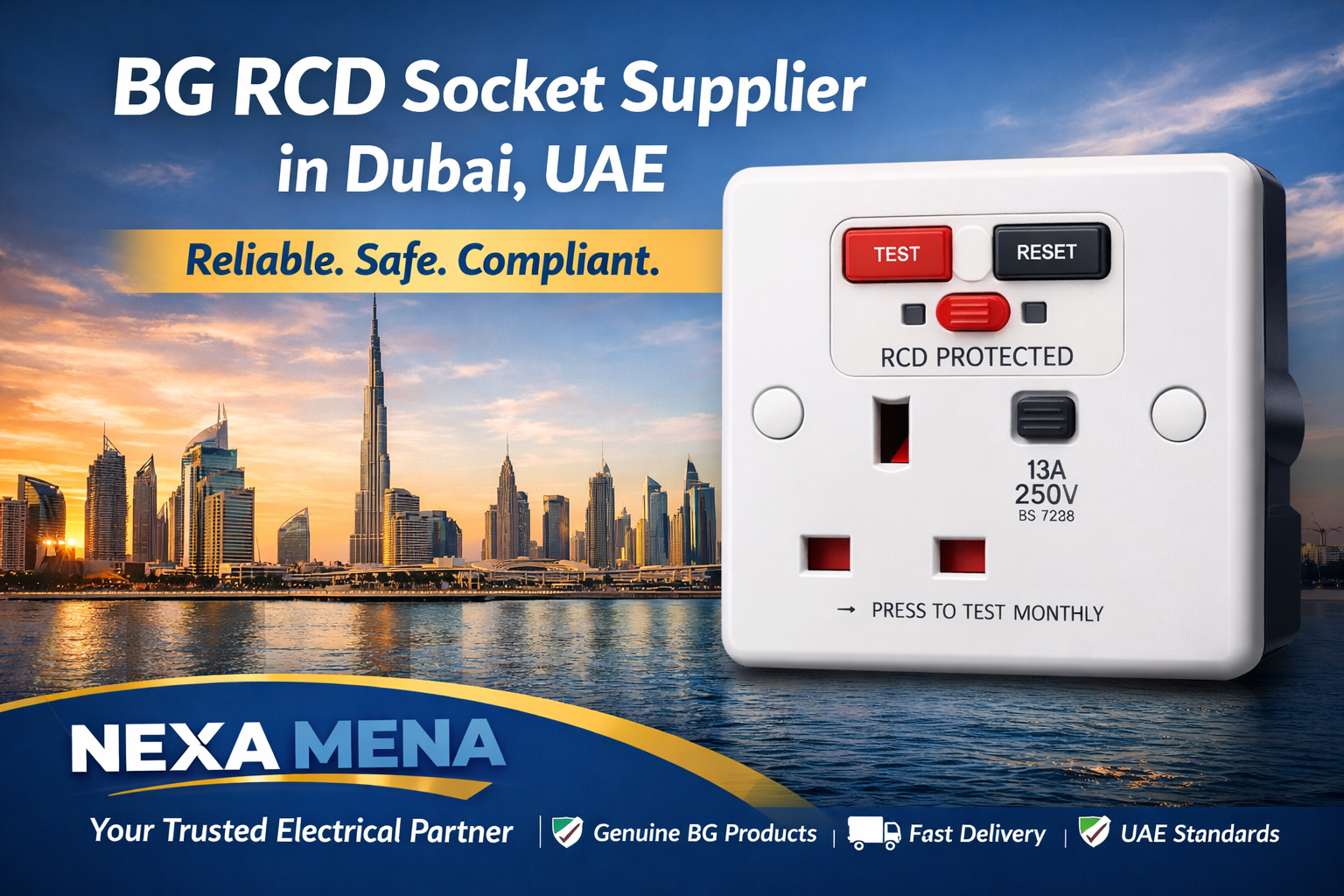 BG RCD socket supplier in Dubai, UAE